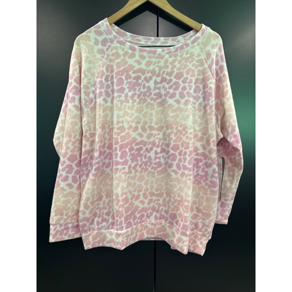 Prince Peter Collection Womens Pink‎ Ombre Leopard Print Sweatshirt Large NWT